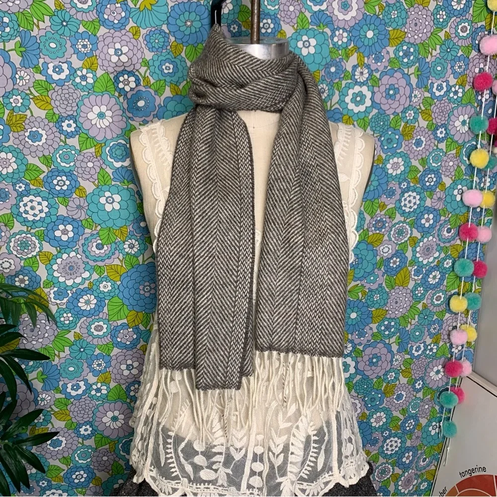 Vintage Christian Dior Monsieur Lambswool Fringed Scarf